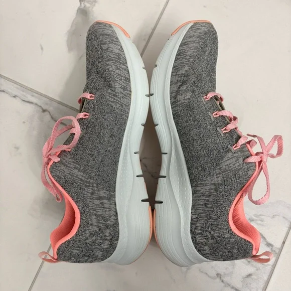 Skechers Comfy Wave Sneakers Arch Fit Womens 11 Grey Pink Comfort Walking 149414 - Picture 4 of 7